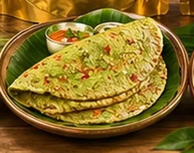 Pesarattu with ginger chutney
